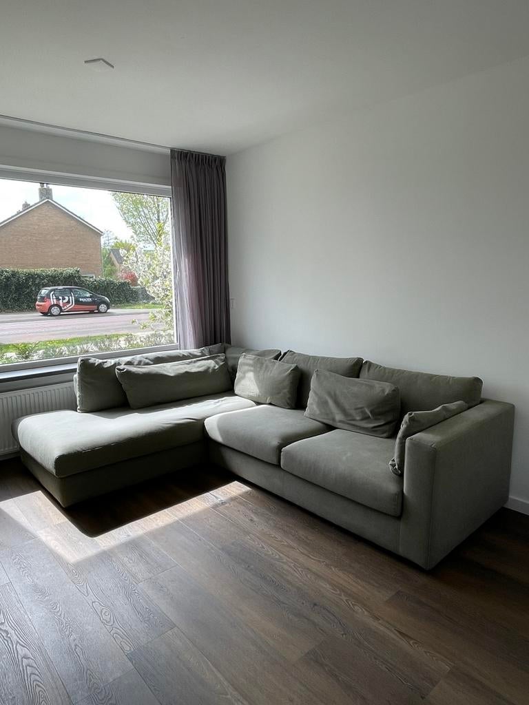 Leen Bakker hoekbank Chelsea groen, Ophalen, Gebruikt