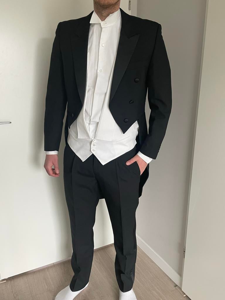 Maatpak rokkostuum, zwart, maat 50, Kleding | Heren, Kostuums en Colberts, Ophalen, Zo goed als nieuw, Maat 48/50 (M), Zwart