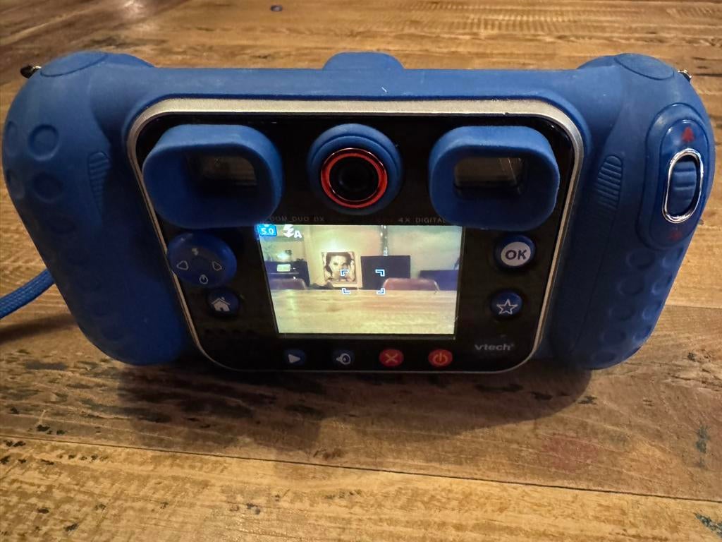 VTech Kidizoom Duo DX - Robuuste kindercamera blauw, Kinderen en Baby's, Speelgoed | Vtech, Ophalen of Verzenden, Gebruikt, 4 tot 6 jaar