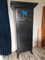 Trendy kast met glas in lood paneel, Ophalen, Gebruikt, Glas, 50 tot 100 cm