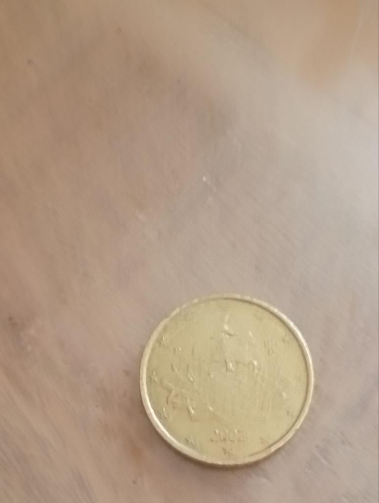 Zeldzame Spaanse 50 cent munt 2002 met 3 drukfouten, Ophalen of Verzenden, Spanje, 50 cent, Losse munt