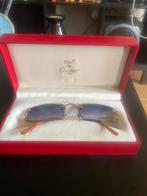 Unieke Vintage Cartier Bril Rimless met Blauwe Glazen, Overige merken, Gebruikt, Blauw, Ophalen of Verzenden