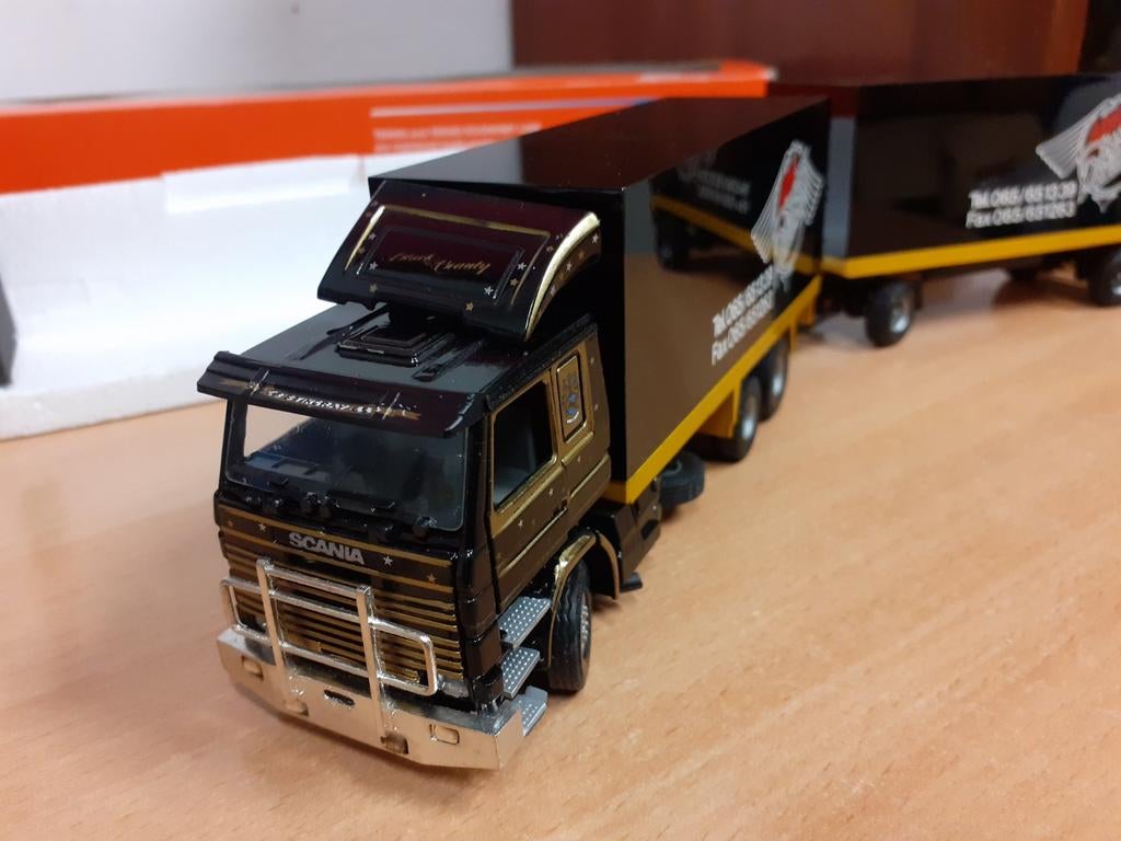 Scania 3 serie Harley Davidson combi, Hobby en Vrije tijd, Modelauto's | 1:50, Ophalen of Verzenden, Zo goed als nieuw, Bus of Vrachtwagen