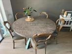 Mooie ronde mango houten eettafel (6pp), Huis en Inrichting, Tafels | Eettafels, Ophalen, Rond, Zo goed als nieuw, Vijf personen of meer