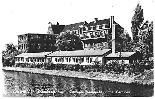 958283	Groningen	Ziekenhuis	Diaconessenhuis	1962	Gelopen met, Verzamelen, Ansichtkaarten | Nederland, Gelopen, Groningen, 1960 tot 1980