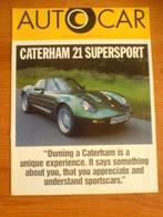 Caterham Super Seven of 21 brochure/auto folder '96 '97, Ophalen of Verzenden, Zo goed als nieuw, Overige merken