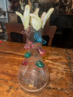 Zeer apart glazen vintage vaas / kunstwerk memphis style, Ophalen of Verzenden