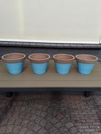 Geglazuurde degelijke bloempotten., Tuin en Terras, Bloempotten, Ophalen, Rond, Zo goed als nieuw, Minder dan 25 cm