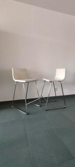 Ikea barkrukken, wit leer, Huis en Inrichting, Barkrukken, 2 krukken, Ophalen, Gebruikt, Leer