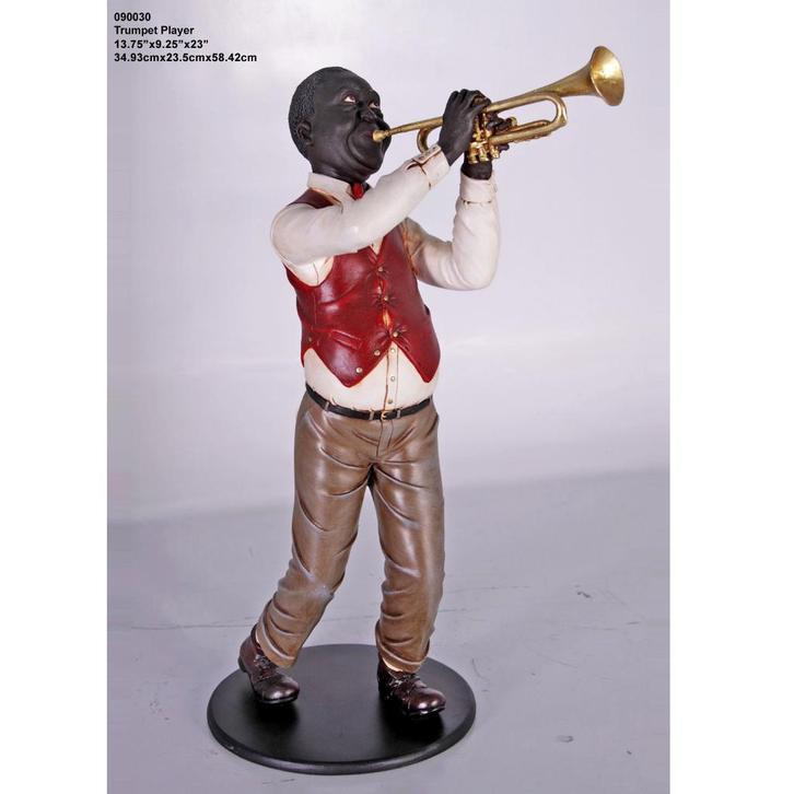 Trumpet Player – Jazz beeld Hoogte 59 cm, Verzamelen, Beelden en Beeldjes, Nieuw, Overige typen, Ophalen