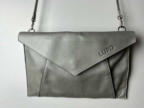 Enveloptas | Clutch | Schoudertas | Lupo | Leer Zilvergrijs, Sieraden, Tassen en Uiterlijk, Tassen | Schoudertassen, Zo goed als nieuw
