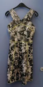 Steps grijs wit gebloemde jurk + neongeel neopreen S 37919