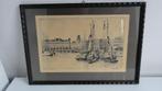 Litho H. Estgerbuh Rotterdam Oude Haven E, Antiek en Kunst, Kunst | Litho's en Zeefdrukken, Ophalen of Verzenden