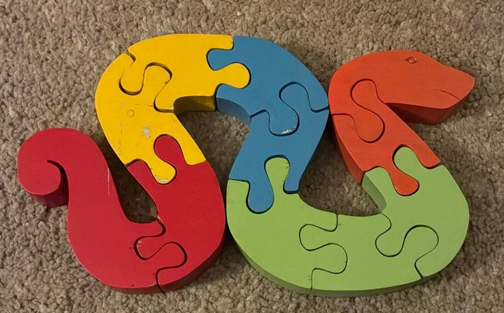 Handgemaakte Houten Puzzel, Ophalen of Verzenden, Gebruikt, Puzzelen