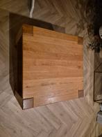 Houten Bijzettafel / Salontafel, Ophalen, Eikenhout, 50 tot 100 cm, Vierkant