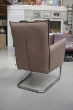 Luxe fauteuil Aron Jess Design metaal leer modern naturel, Huis en Inrichting, Fauteuils, Ophalen, 75 tot 100 cm, Zo goed als nieuw