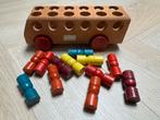 Vintage. Houten speelgoed bus met poppetjes. Sio, Ophalen of Verzenden, Gebruikt, Overige merken