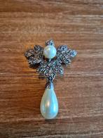 Zilveren broche / hanger met parels 925, Ophalen of Verzenden, Zo goed als nieuw, Zilver, Zilver