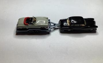 Vintage Wiking  2X Mercedes Benz met Aanhanger-1:87 beschikbaar voor biedingen