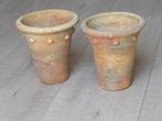 Leuke oranje -terracotta bloempotjes, Gebruikt, Binnen, Ophalen of Verzenden, Overige vormen