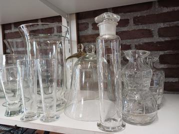 assorti glazen VAZEN/STOLPEN/KARAFJES (18 stuks) beschikbaar voor biedingen