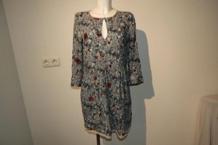 Zadig & Voltaire bloemetjes jurk vintage look sier banden M, Kleding | Dames, Jurken, Zo goed als nieuw, Maat 38/40 (M), Blauw