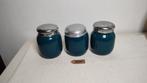 K518 blauw emaille set bussen koffie / thee / suiker, Antiek en Kunst, Ophalen of Verzenden