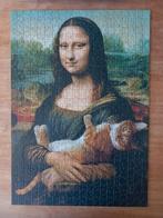 Kunst puzzel Mona Lisa met kat, 500 stukjes, Hobby en Vrije tijd, Denksport en Puzzels, Ophalen of Verzenden, 500 t/m 1500 stukjes