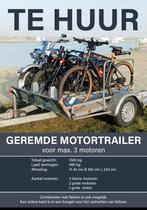 Te huur geremde motortrailer / motor aanhanger, Diensten en Vakmensen, Verhuur | Auto en Motor