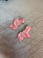 Roze vlinder oorbellen, Overige materialen, Ophalen of Verzenden, Zo goed als nieuw, Roze
