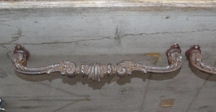 2 antieke gietijzeren handvaten handvat handgreep, Antiek en Kunst, Curiosa en Brocante, Ophalen