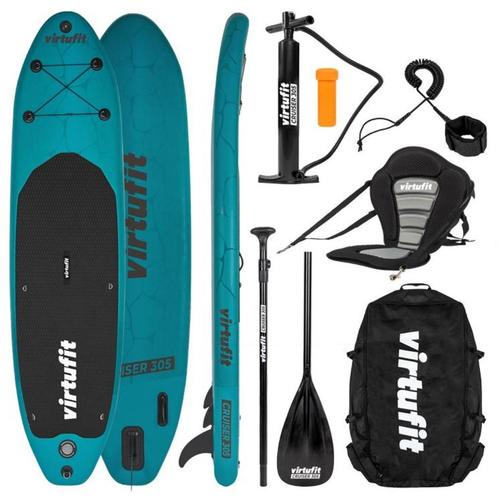 VirtuFit Supboard Cruiser 305 - Turquoise - Met Kajak zitje,, Watersport en Boten, Suppen, Nieuw, SUP-boards, Ophalen of Verzenden