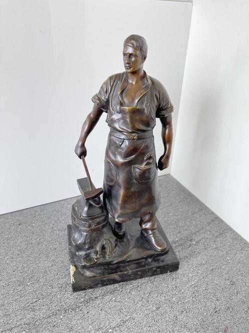 Ferd Frick ,Bronzen beeld van een Smid, Antiek en Kunst, Kunst | Beelden en Houtsnijwerken, Ophalen of Verzenden