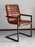 4 x Eetstoel cognac industieeel, Huis en Inrichting, Stoelen, Ophalen, Bruin, Zo goed als nieuw, Metaal