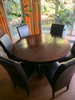 Ronde eethoek met 6 stoelen., Huis en Inrichting, Complete eetkamers, Ophalen, Zo goed als nieuw, 4 tot 6 stoelen