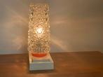 Retro vintage nachtlampje/tafellampje oranje en wit, Gebruikt, Retro vintage jaren60/70, Ophalen of Verzenden, Glas