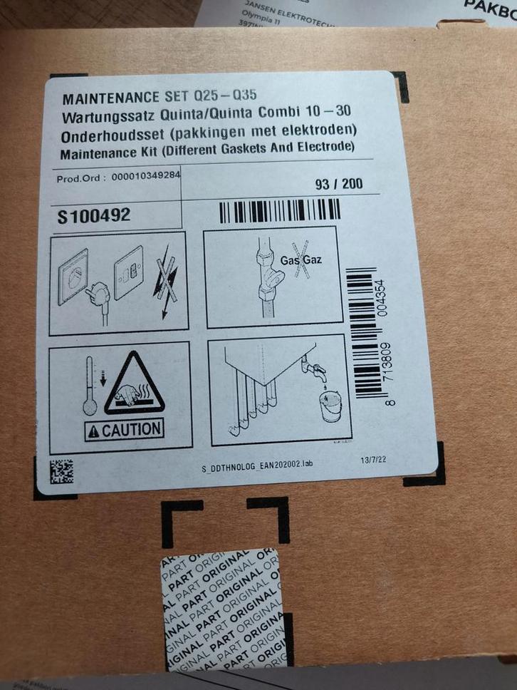 Remeha Quinta Onderhoudsset S100492 - Nieuw, Doe-het-zelf en Verbouw, Verwarming en Radiatoren, Nieuw, Ophalen of Verzenden