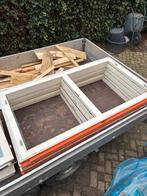 Houten Kozijnen met Ramen, Doe-het-zelf en Verbouw, Kozijnen en Schuifpuien, Gebruikt, Raamkozijn, Inclusief glas, 75 tot 150 cm