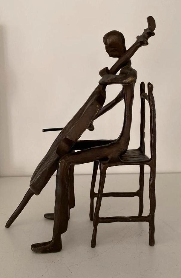 Bronzen beeldje Cellist, Antiek en Kunst, Kunst | Beelden en Houtsnijwerken, Ophalen of Verzenden