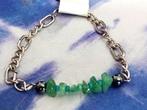 GEMSTONE BRACELET (Aventurijn - Hematiet) (SIZE: 17/22 cm), Sieraden, Tassen en Uiterlijk, Armbanden, Staal, Verzenden, Nieuw
