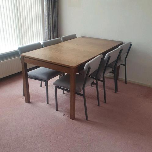 Eettafel met 6 stoelen ( vermoedelijk Pastoe ) - jaren 60, Huis en Inrichting, Tafels | Eettafels, Gebruikt, 50 tot 100 cm, 150 tot 200 cm
