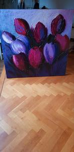 Tulpen Schilderen 100x100cm, Antiek en Kunst, Kunst | Schilderijen | Klassiek, Ophalen