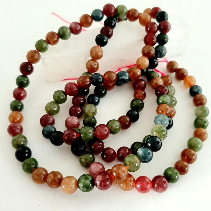 Streng Toermalijn edelsteen kralen 6 mm - Diverse Kleuren, Hobby en Vrije tijd, Kralen en Sieraden maken, Nieuw, Kraal, Ophalen