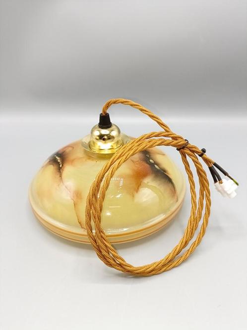 Vintage hanglamp gemarmerd glas, Huis en Inrichting, Lampen | Hanglampen, Zo goed als nieuw, Minder dan 50 cm, Glas, Ophalen of Verzenden