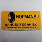 Oude sticker.   HOPMANS Banden techniek bv.  Gennep-Heijen., Ophalen of Verzenden, Zo goed als nieuw, Overige typen