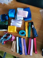 Satijn band. Volle rolletjes, aangebroken. Breed en smal., Hobby en Vrije tijd, Naaien en Fournituren, Ophalen of Verzenden, Zo goed als nieuw