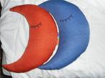 maankussens oranje en blauw, Ophalen of Verzenden, Gebruikt, Kleed of Kussen