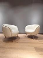 Set van 2 vintage lederen Italiaanse fauteuils jaren' 80, Ophalen, Zo goed als nieuw, Leer