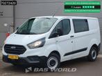 Ford Transit Custom 105pk Dubbel Cabine Euro6 Trekhaak Airco, Stof, Euro 6, 4 cilinders, Wit