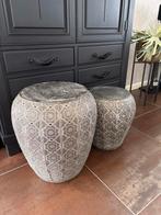 Bijzettafels, Huis en Inrichting, Tafels | Bijzettafels, Minder dan 55 cm, Metaal of Aluminium, Rond, Zo goed als nieuw